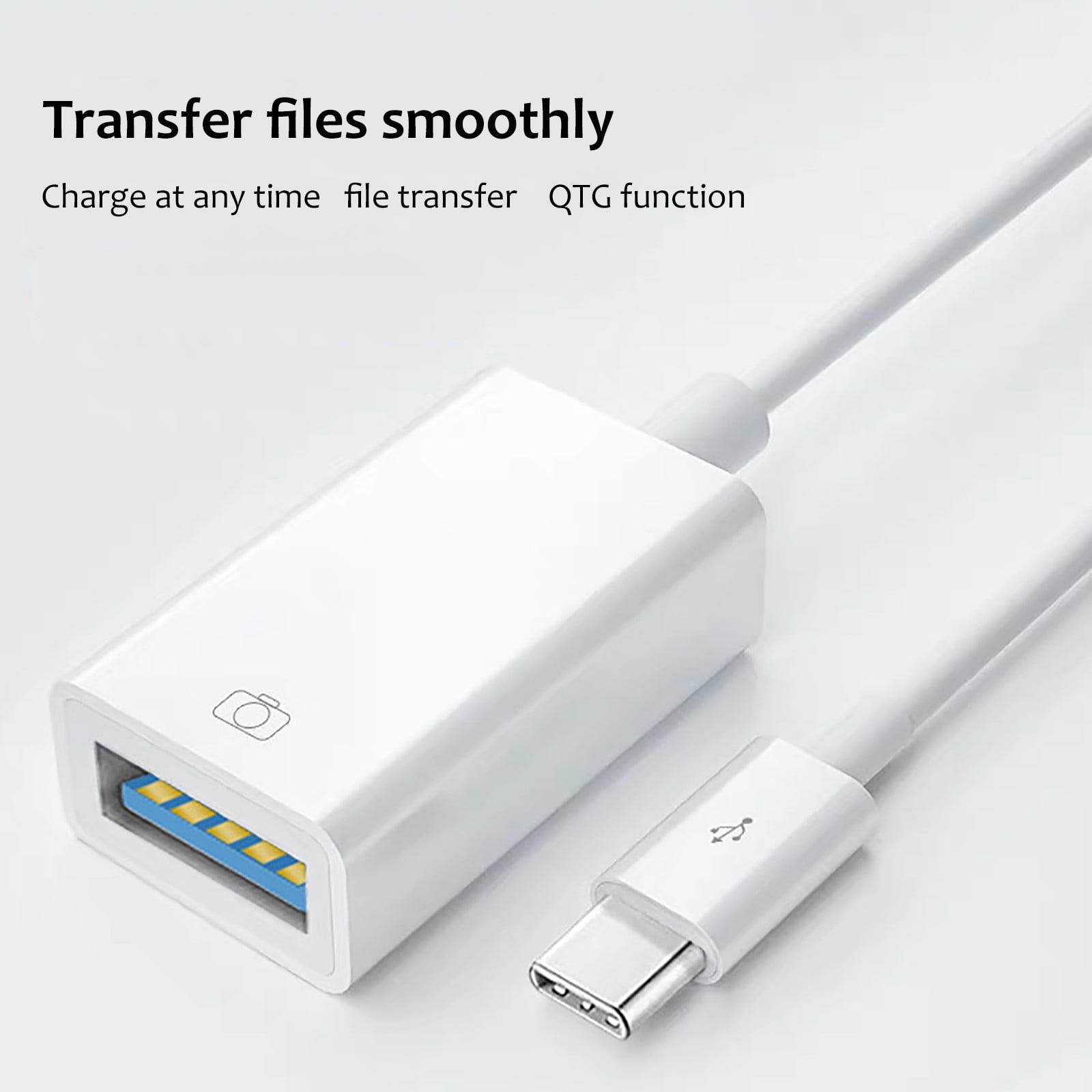 Adaptateur USB A Vers Type C OTG – Chargement Et Données – 2 Ports – Noir