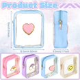 thumbnail image 2 of Bolsa de maquillaje Spiareal Preppy Patch, transparente, juego de 4 unidades de nailon, 2 of 7
