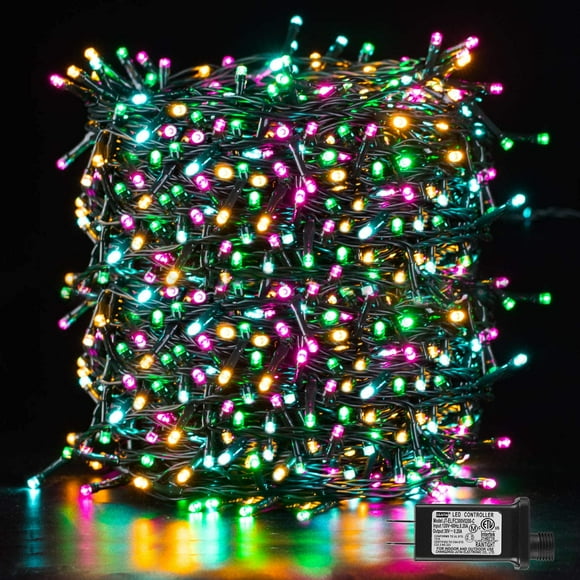 328ft 1000 LEDs Christmas Lights，Multicolor Christmas Fairy Lights Christmas Tree Lights with Plug and 8 Modes Memory, Twinkle Christmas Lights for Indoor Outdoor Xmas Tree Garden Party Decor