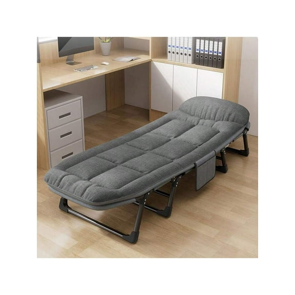 Adult Camping Bed,6-Speed Adjustable Portable Sleeping Bed with Headrest Free Installation,Suitable for Outdoor Camping and Indoor Lunch Breaks (75x26in)