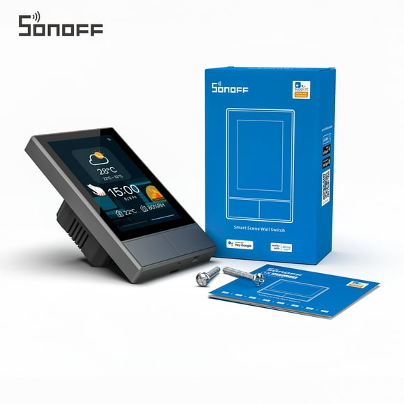 SONOFF NSPanel WiFi Smart Switch, 2-Switch Panneau Smart Home Hub Control, Commande d'Écran Tactile pour la Fonction Thermostat Intelligent, Travailler avec Alexa & Google Home Assistant
