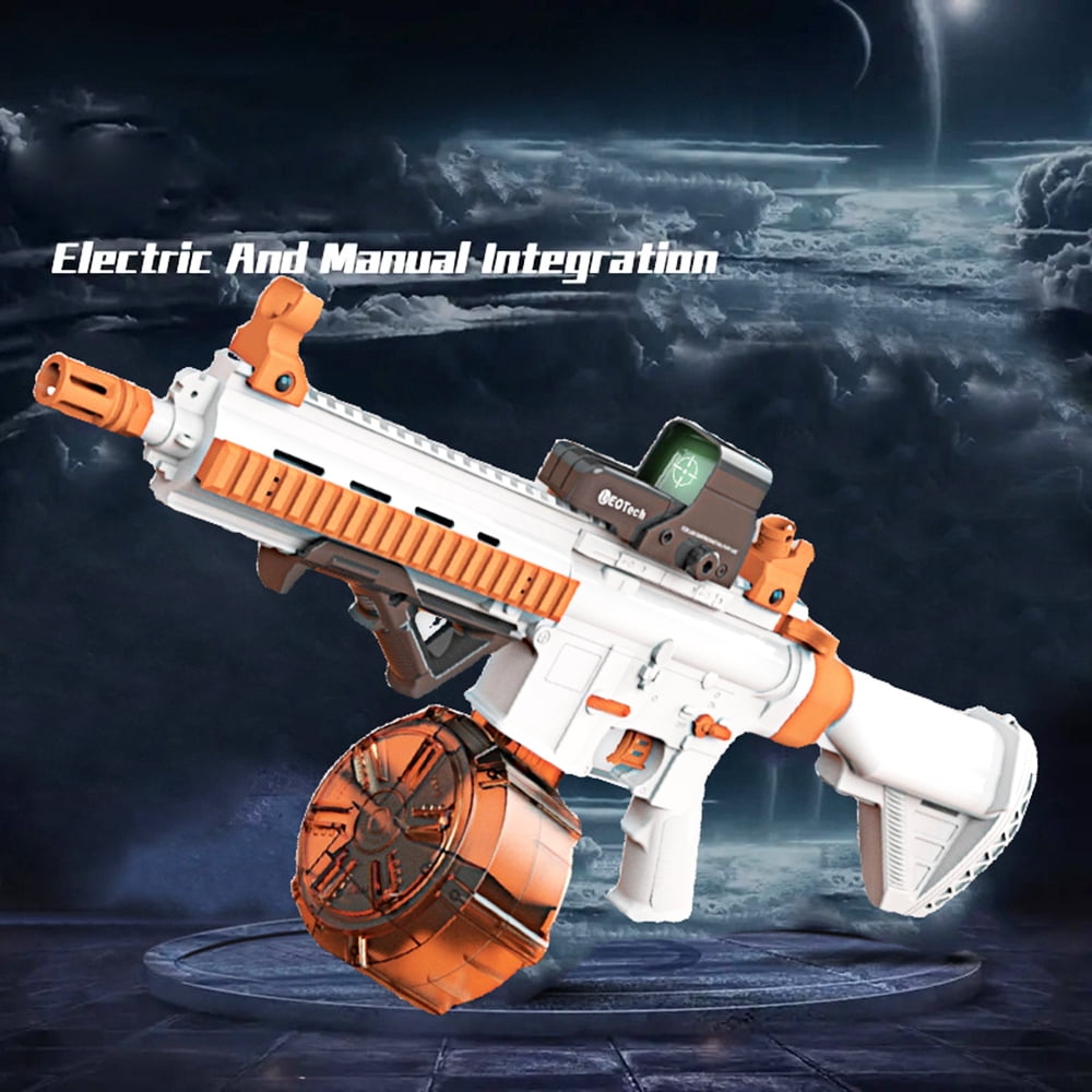 30-Inch Electric Gel Ball Blaster – Full Auto Splatter Blaster, 10 Rounds/Second, 1000+ Capacity Drum, Adjustable Stock SBL-14A-Orange for 14+ Years Old