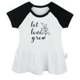 thumbnail image 1 of Let Love Grow Funny Dresses For Baby, Newborn Babies Skirts, Infant Princess Dress, 0-24M Kids Graphic Clothes (Black Raglan Dresses, 0-6 Months), 1 of 4