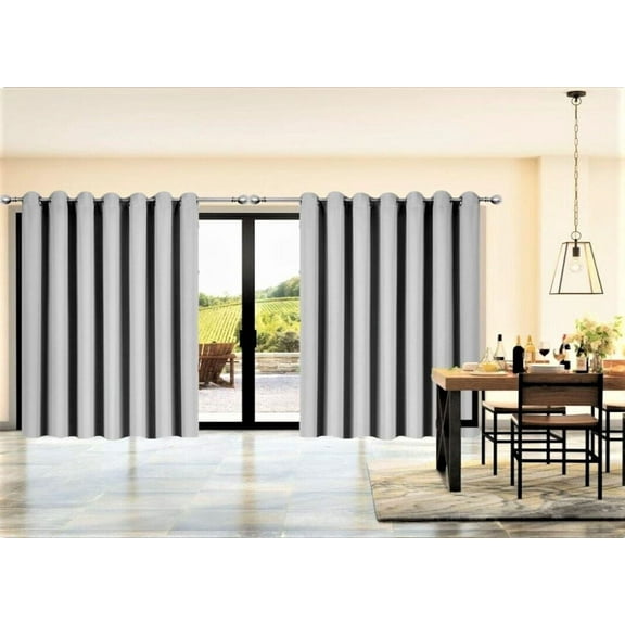 Room Divider 1 Piece K100 Thermal Silver Color Blackout Panel Patio Door Window Curtain Sliding Door 3 Layered Privacy Wall With Grommets,Extra Wide Size : 100" Wide X 84" Length