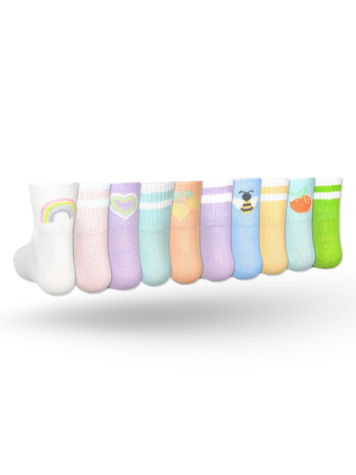 Wonder Nation, Girls Ankle Icon Socks, 10-Pack, Sizes S-L