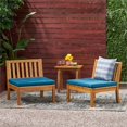 thumbnail image 2 of Noble House Chaise de Club en Bois d'Acacia d'Extérieur en Sarcelle Foncée (Lot de 2), 2 of 14