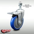 thumbnail image 2 of 5 Inch SS Blue Polyurethane 12mm Threaded Stem Caster with Total Lock Brake, 2 of 2