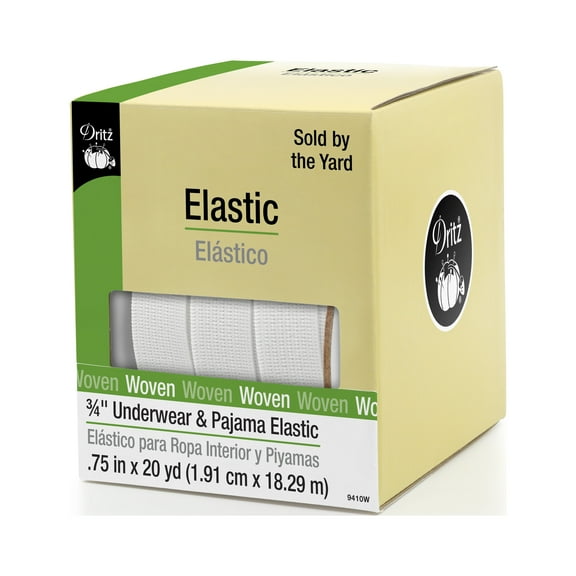 Dritz 3/4" Underwear & Pajama Elastic, White, 20 Yd.