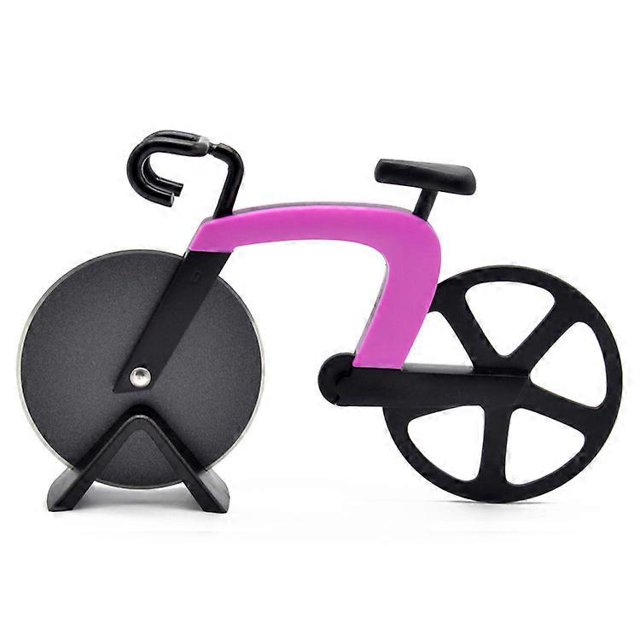 Bicycle pizza cutter Stainless steel blade with foot pedal Serving utensil