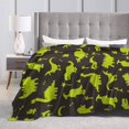 thumbnail image 4 of Kll Fleece Blanket Plush Throw Blanket Cute Cartoon Dinosaurs Green Silhouette Pattern,Soft Fuzzy Cozy Flannel Blanket For Couch Sofa Bed.(60"X50"), 4 of 9