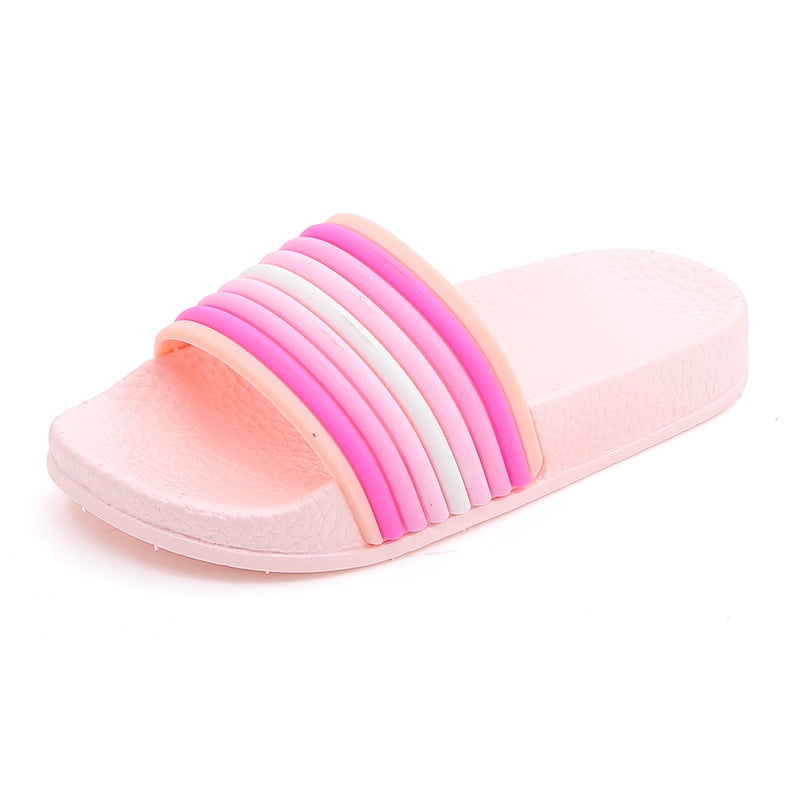 Girls' Dina Slip-On Slide Sandals Rainbow Sliders Beach/Pool Slides ...
