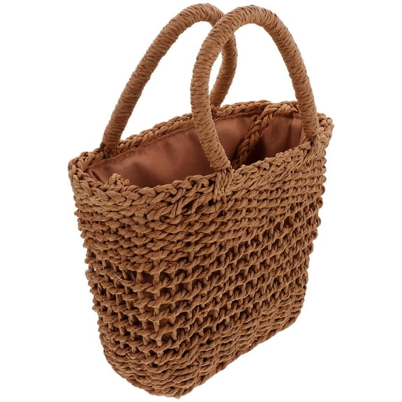 Women Summer Crossbody Bag Straw Weave Handbag Summer Drawstring Bag for Women