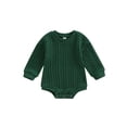 thumbnail image 1 of ZAXARRA Bébé Filles Garçons Pull Romper Couleur Unie Col Rond à Manches Longues Combinaisons Automne Hiver Tricoté une Seule Pièce Vêtements, 1 of 7