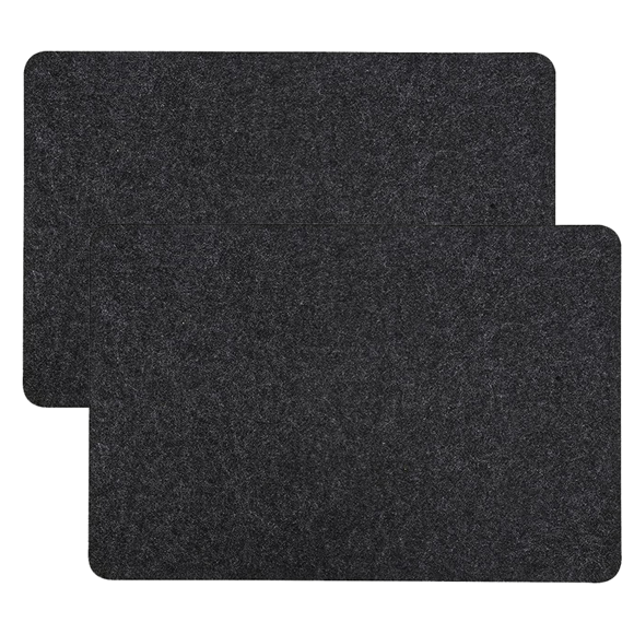 DEELLEEO 2 Pcs Tapis Résistant à la Chaleur pour Friteuse à Air Chaud Comptoir de Cuisine Tapis Protecteur de Chaleur Tapis pour Appareils de Cuisine Antidérapant Tapis Résistant à la Chaleur Antiadhésif Noir Cafetière Micro-Ondes 16 x 12 Pouces