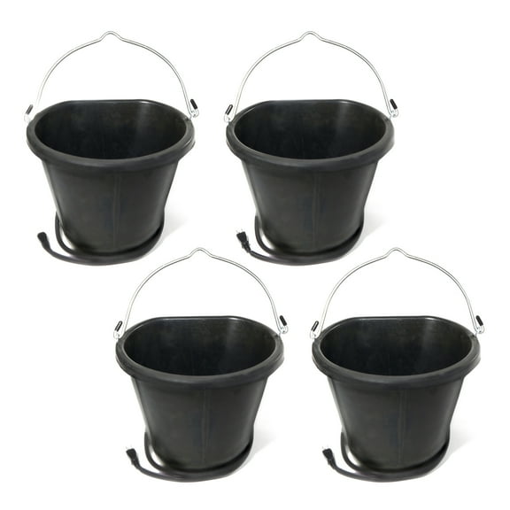 Farm Innovators 18 Quart 90 Watt Rubber Flat Back Heated Bucket (4 Pack)