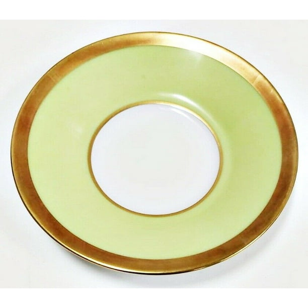 Haviland Limoges Laque De Chine Gold Rim Pistache Demitasse Saucer, 4