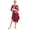 Burgundy, variant on Alvivi Women‘s Lyrical Praise Dance Dress Color Block Long Sleeve Contemporary Worship Dancewear Red S