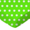 SheetWorld Fitted 100% Cotton Percale Play Yard Sheet Fits BabyBjorn Travel Crib Light 24 x 42, Polka Dots Lime
