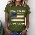 thumbnail image 4 of NMMUED 250 Anniversary USA Shirt Women 4th of July Shirts American Flag Tshirt Patriotic Tee Independence Day Top Green L, 4 of 6