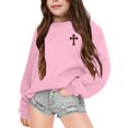 thumbnail image 2 of MUXiin Faith Over Fear Hoodie Youth 11-12 Trendy Y2k Cute Long Sleeve Letter Print Sweatshirts Cotton Blend Sweatshirt Casual Tops, 2 of 5