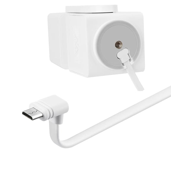 WEIFEI-20 ft Cable for WYZE Cam Pan v3 Camera, Long Micro USB Flat Power Cord, 90 Degree 2-Pack, White