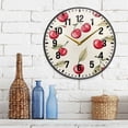 thumbnail image 3 of Yayeee Wall Clock Battery Operated 9.5" Silent Quartz Non-Ticking for Living Room Decor, Red Cherry, 3 of 8