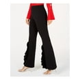 thumbnail image 3 of I-N-C Womens Split Ruffle Casual Wide Leg Pants, Black, 4, 3 of 4