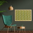 thumbnail image 2 of Floral Wall Art with Frame, Illustration of Intertwined Colorful Spring Flowers Butterflies Pattern, Printed Fabric Poster for Bathroom Living Room, 35" x 23", Lime Green Multicolor, by Ambesonne, 2 of 2