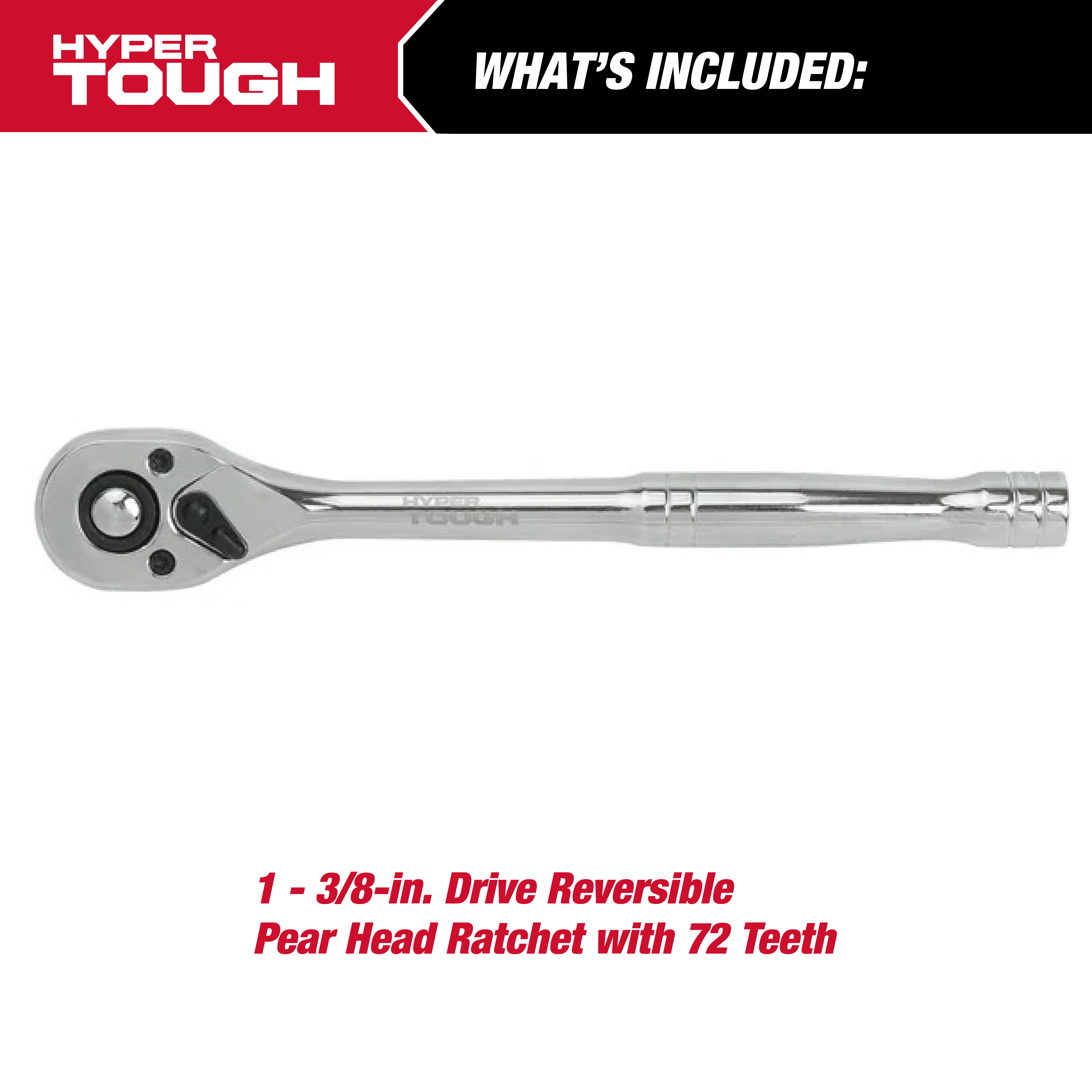 Set de 19 Piezas de Carraca y Dados con Accionamiento de 3/8-Pulgada Hyper Tough (SAE y mm) 3
