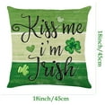 thumbnail image 2 of Cinvoph 18"x18" St Patricks Day Throw Pillow Covers Rustic Backrest Pillowcase Decorative Shamrock Pillow Case for Living Room Sofa Holiday Display Decor, 2 of 2