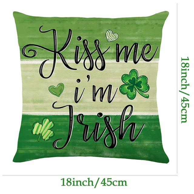 Housses de Coussin Décoratives Imprimées Irlandaises Housse de Coussin de Canapé Décorative pour la Saint-Patrick