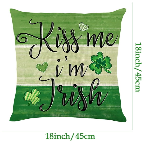 Yhmxh Fundas de cojín decorativas con estampado irlandés, fundas de cojín para sofá, cojín de asiento, fundas de almohada para el Día de San Patricio