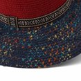 thumbnail image 5 of Karymi Cowboy Hat Two-Tone Contrast Speckled Mix Woven Straw Sun Hat with Ethnic PatternBand, Solid Dome Crown Wide Floppy Brim Boho Style Beach Hat Baseball Cap, 5 of 5