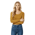 thumbnail image 5 of Women's Stretch Crop Top Pullover Sweater - Long Sleeve Slim Bodycon Crewneck Basic Casual Pullover Solid Cropped Knit Top MK3637-BRZ-M, 5 of 5