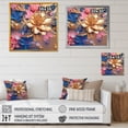 thumbnail image 4 of Designart "Pink Peony Surrounded By Gilded Leaves I" Poppies Wall Decor, 4 of 7