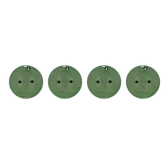 NDS Round Valve Box Cover - Durable HDPE - 4 Pack, 9.7 in. Green