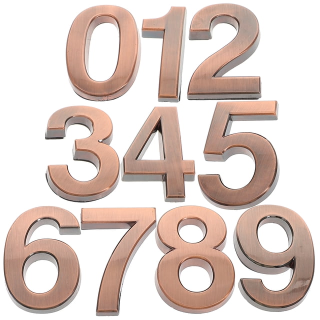 Miangastore Door Numbers Rose Gold ABS 10Pcs Indoor and Outdoor Identification