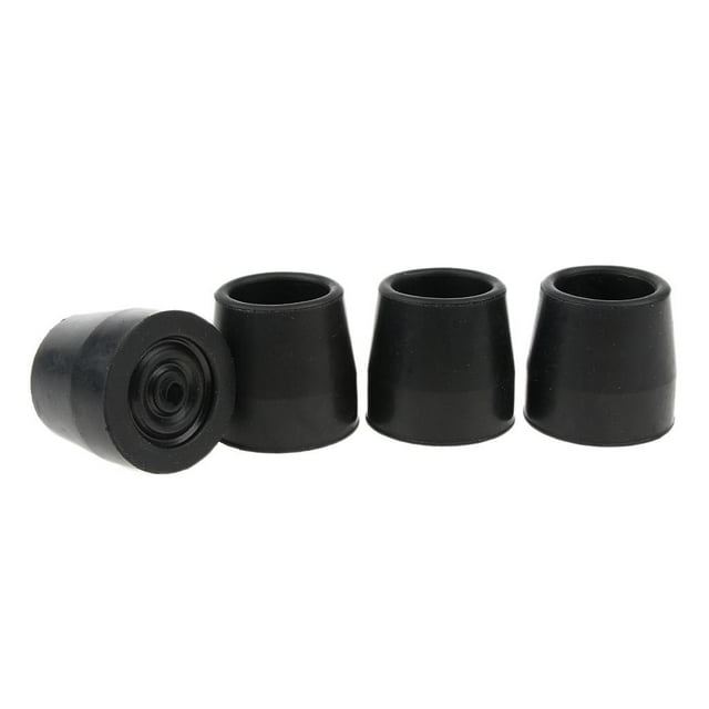 lionlar 4 Pcs Disabled Elder Ferrules Rubber End for Canes Protector - Black