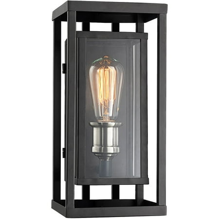 

Wall Sconces 1 Light Fixture With Black and Brushed Nickel Finish Metal E26 5 60 Watts