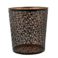 thumbnail image 5 of DecMode 9" x 10" Black Metal Geometric Small Waste Bin with Laser Carved Design, 1-Piece, 5 of 6