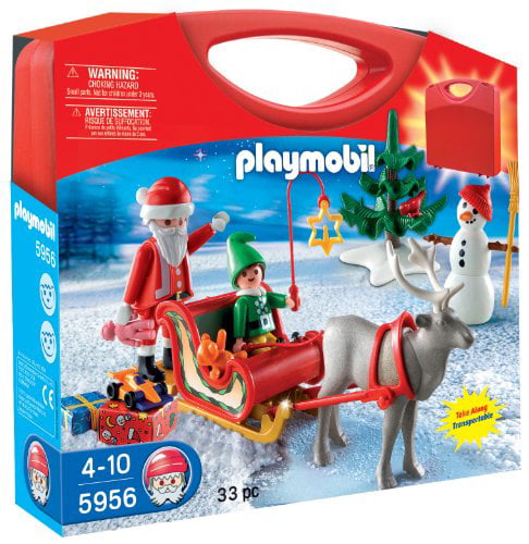 Playmobil Miniature Christmas Winter Fun Blue "Wood" Snow Sled 