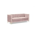 thumbnail image 5 of 80.7" Velvet 3-Seat Sofa, Chesterfield Modern Sofa Couch with Nail Head Decor, Gold Metal Feet, Comfortable Sofa Couch for Living Room Bedroom, Pink, 5 of 7