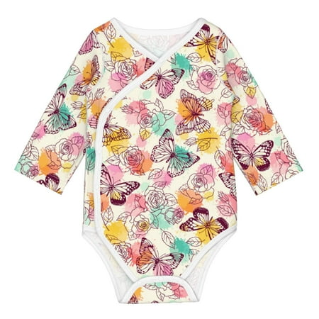 

Matuu Butterflies and Roses for Baby Long-Sleeve Bodysuit Soft Cotton Comfortable and Breathable Perfect for Newborns and Infants