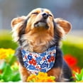 thumbnail image 3 of 4th of July Dog Bandana Reversible 2 Pack Small, Red White and Blue Floral Patriotic Dog Bandanas Set Adjustable Triangle Holiday Scarves for Memorial Day Small Medium Dogs, 3 of 6
