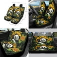thumbnail image 2 of Jeiento Panda 14 PCS Car Seat Cover Full Set with Steering Wheel Cover Seat Belt Pad Cover Waste Bin Rear View Mirror Cover Cup Holders Auto Center Console Cushion Pad Sunflower Handbrake Cover Set, 2 of 7