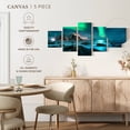 thumbnail image 4 of Elephant Stock Stunning Lofoten Aurora Borealis Wall Art - Horizontal Multi Panel Canvas - Living Room Wall Decor - Nature Multi Panel - Teal And Turquoise Decor - 68" x 30", 4 of 4