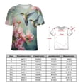 thumbnail image 2 of Flower Hummingbird Women's Short Sleeve T-Shirt Crew Neck Casual Summer Trendy Loose Fit Tops, 2 of 6