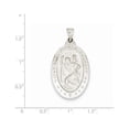 thumbnail image 3 of 14k White Gold Polished/Satin St Christopher Medal Hollow Pendant Charm, 3 of 4