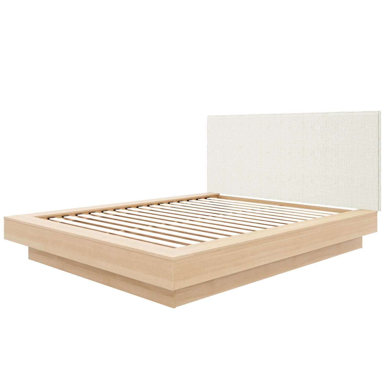 Lit plateforme Julian Queen Size avec tête de lit rembourrée