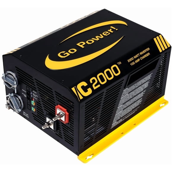 Go Power Power Onduleur GP-IC-2000-12-PKG IC 2000; Inverse 12 Volts C.c. à 120 Volts C.a.; Sortie 2000 Watts/surge 3400 Watts; Efficacité de 90 pour Cent; Télécommande Compatible Marche/arrêt; GP-IC2000-12-PKG